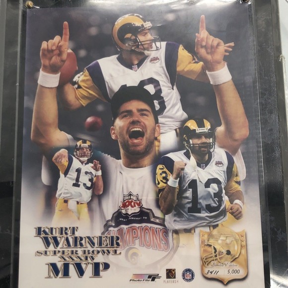 Kurt Warner #13 MVP St Louis Rams Photo Plaque LE NFL Wall Hanging 10x13 *FLAW - Picture 2 of 12